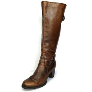 BORN Distressed Leather Zip Up Knee High  Boots
